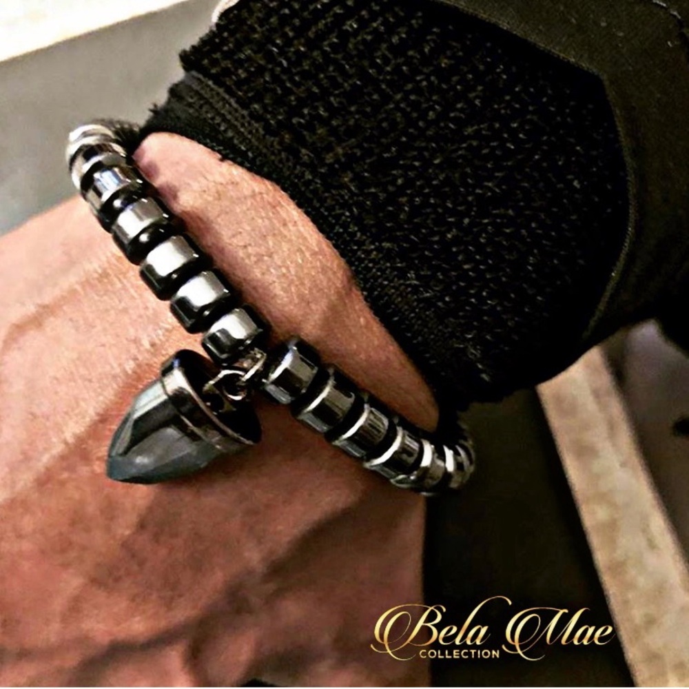 Black Metallic Wrist Piece